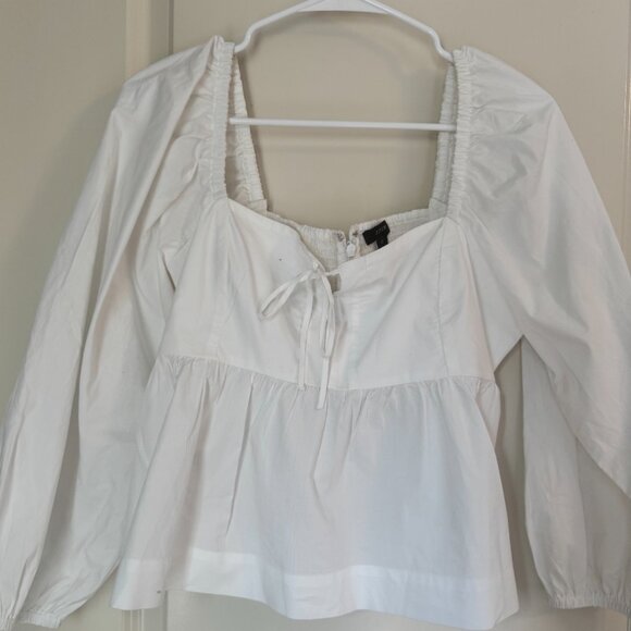 J. Crew Tops - J. Crew Square Neck Cotton Poplin Cropped top. White. Size 12. Like New.